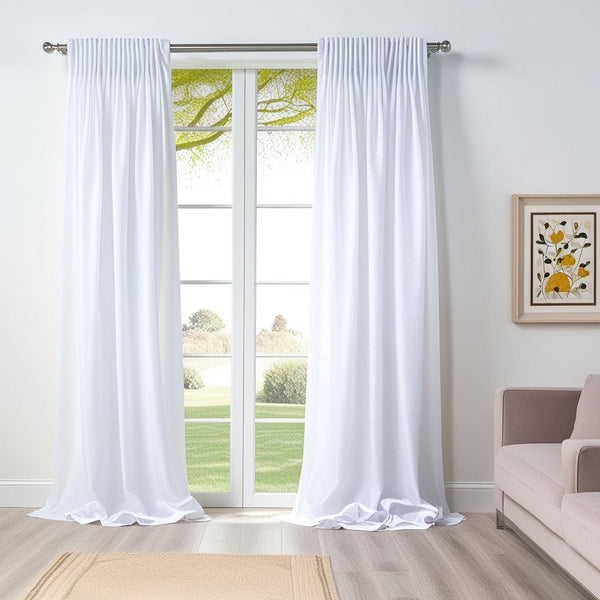 Mona White Light Filtering Double Pinch Pleat Sheer Curtain — sheer curtain from CAS Blinds Sydney