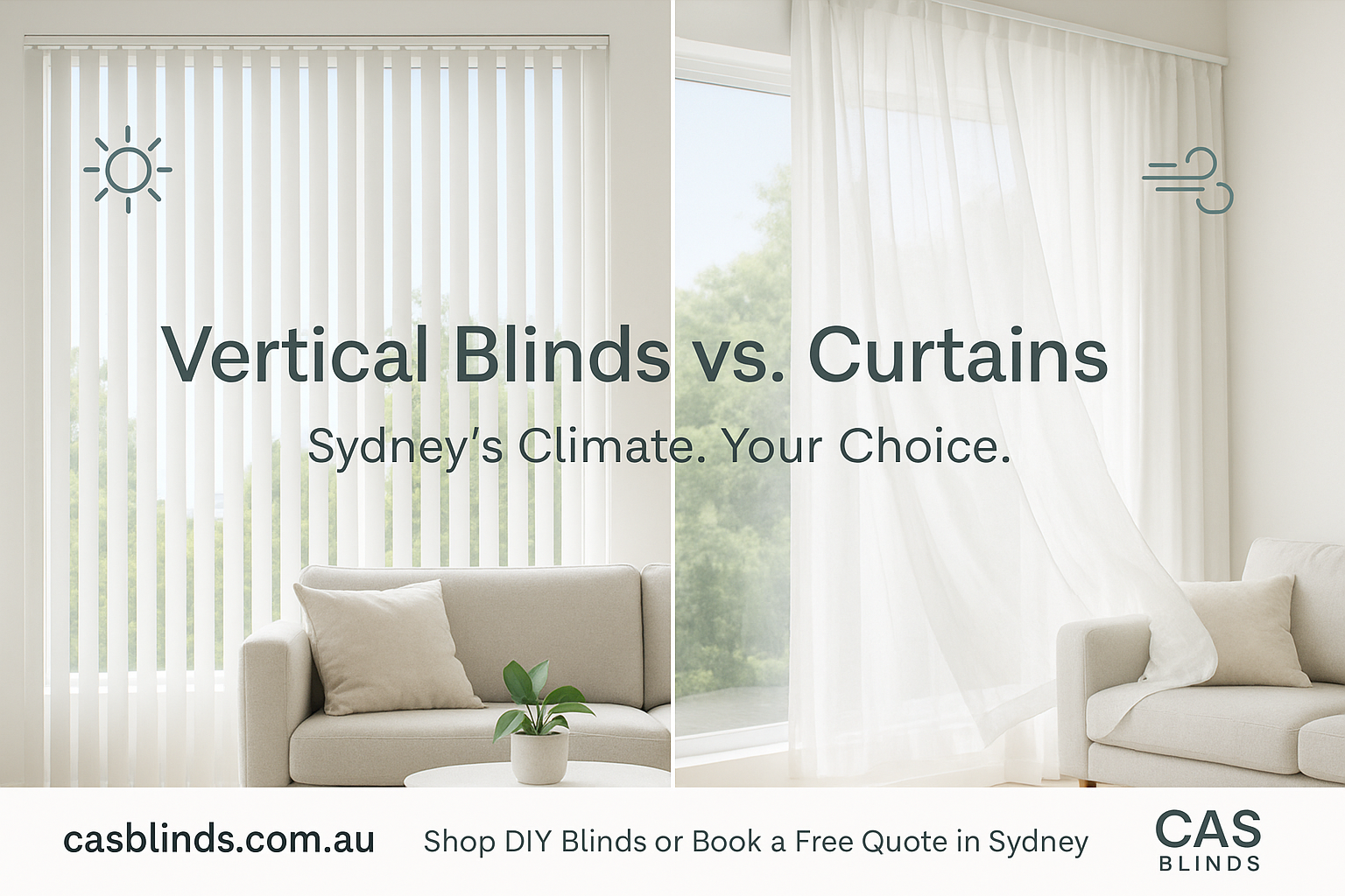Vertical Blinds vs. Curtains: Best Choice for Sydney’s Weather – CAS Blinds