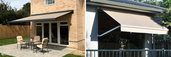 Folding-arm awning shading an outdoor area of a Sydney home