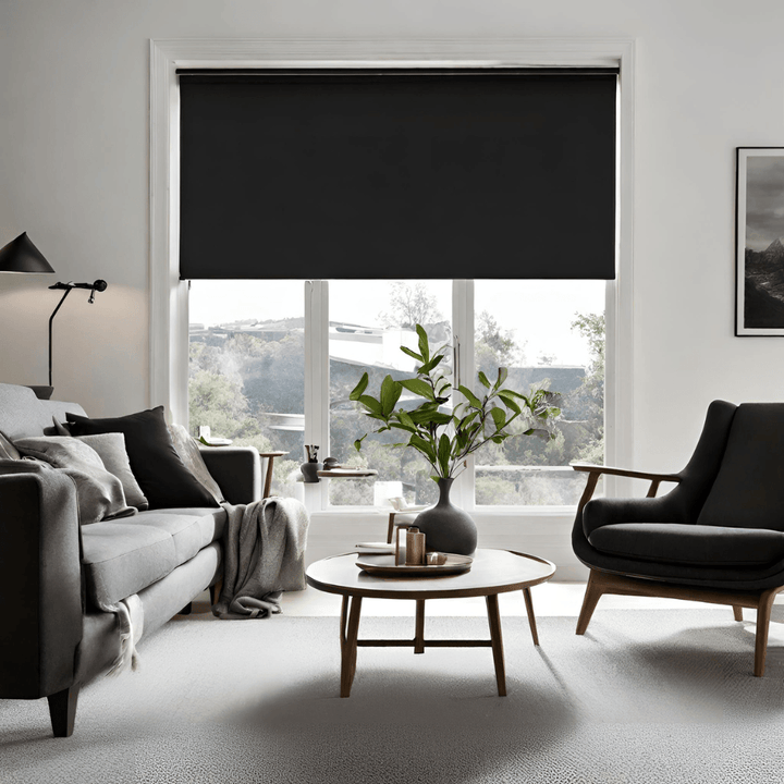 Elegant Black Blockout Roller Blinds - Recess Fit for Total Darkness ...