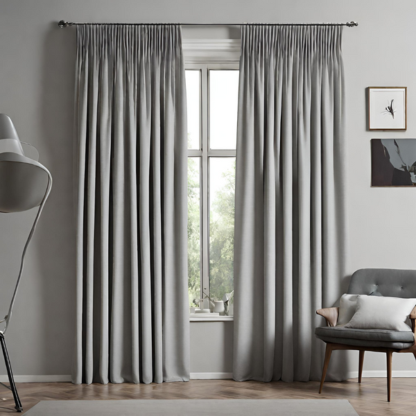 Blockout Double Pinch Pleat Curtains - Custom Length